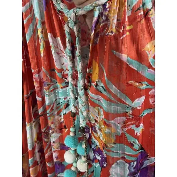 My Story Paris Limited Edition Dress Sheer Women Floral Bohemian Size L - Picture 9 of 10